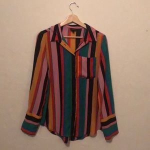 who what wear striped button down - medium